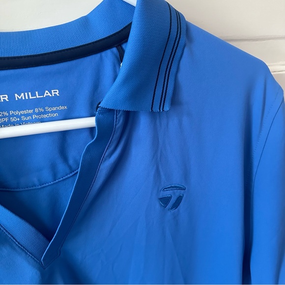 NWT Peter Millar Betty Drop V Polo Abaco Blue Navy UPF 50+ Sun Protection XL - Picture 3 of 8